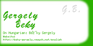 gergely beky business card